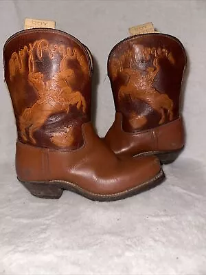 Vintage Roy Rogers Double R Ranch Kids Western Cowboy Boots Sz 9.5 • $300