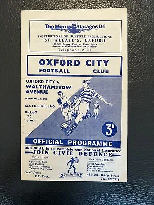 19.3.1960. Oxford City V Walthamstow Avenue (Isthmian League). • £3.99