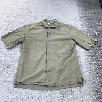 Uniqlo X Lemaire Shirt Mens Small Button Up Beige Short Sleeve Popover • $13.22