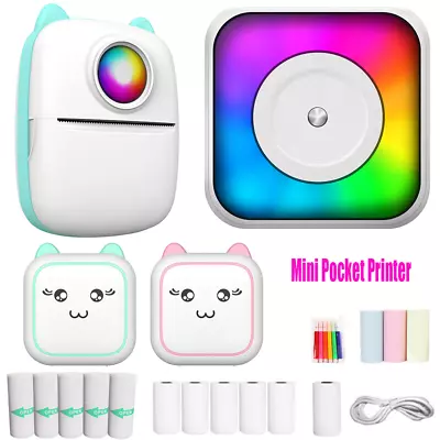 Mini Pocket Thermal Printer Wireless Bluetooth Sticker Photo Label Paper Maker U • $15.19