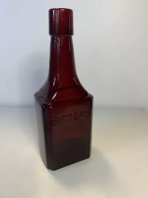 $4.99 • Buy Vintage Collectible Ruby Red Bitters 6”Glass Bottle Wheaton, New Jersey