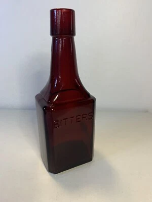 $4.99 • Buy Vintage Collectible Ruby Red Bitters 6”Glass Bottle Wheaton, New Jersey