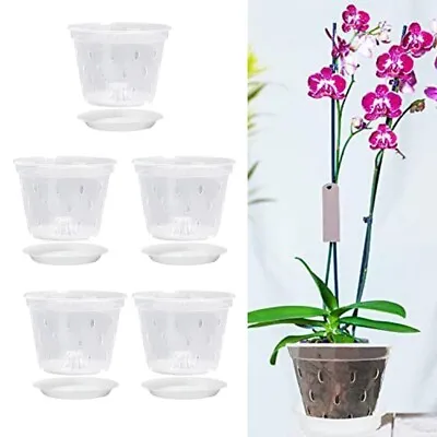 $17.97 • Buy 5.5inch Orchid Pots With Holes Clear Plastic Flower Plant Pot Breathable