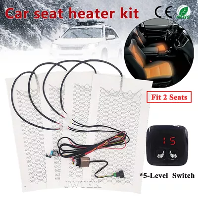 Car Seat Heater Universal 12V Carbon Fiber Pads 5 Levels Digital Display Switch • $38.87