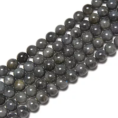 Natural Black Labradorite Smooth Round Beads Size 6mm 8mm 10mm 15.5'' Strand • $7.99