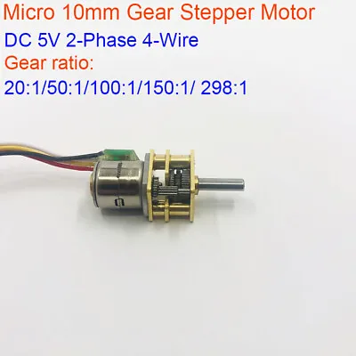 DC 5V 10mm 2-phase 4-wire Micro Full Metal Gearbox Gear Stepper Motor DIY Robot • $6.95