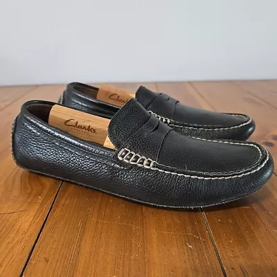 Banana Republic Mens Shoes Size 8 M Slip On Black Leather Casual • $24