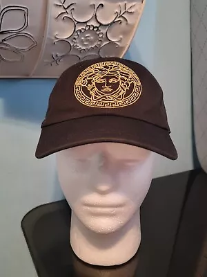Versace Black Cap Gold Medusa Adjustable Pre-owned Great Condition • $199.50