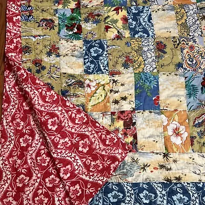 Pottery Barn Tropical Hawaiian Island Patchwork Quilt Lightweight Queen • $99.99