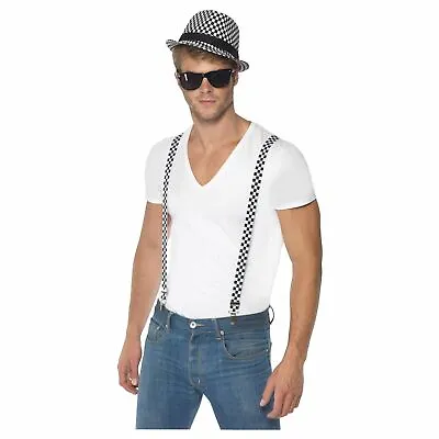 £18.59 • Buy Smiffys Halloween Ska Punk Kit Hat Braces Mens Fancy Dress Costume New