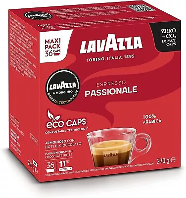 £9.79 • Buy Lavazza A Modo Mio Passionale Coffee Pods Espresso, 100% Arabica, 36 Capsules