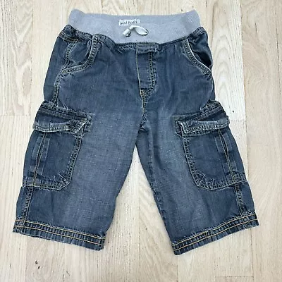 Mini Boden Boys Denim Jean Cargo Shorts Elastic Waist Pockets Size 12 Years • $10.46