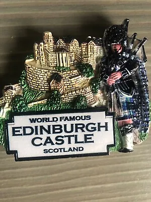 Premium Scottish Fridge Magnet Edinburgh Castle 3 D Piper • £3.75