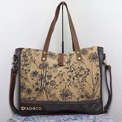 Large Travel Tote Crossbody Bag For Women Canvas Purse Vintage Floral Print MYRA • $78.64