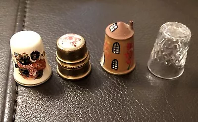 4 Vintage Thimbles Including 1 Mason’s 2 Metal And 1 Glass. • £5.99