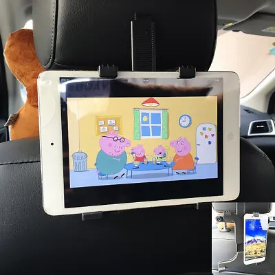 Latest Back Seat Headrest Tablet Car Holder For All IPad 7 11  & Charging Cable • £8.34