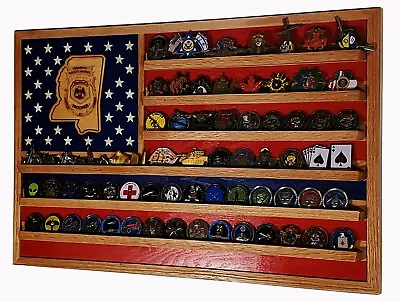 Mississippi State Trooper / Police Challenge Coin Display 70-100 Coins TRAD • $149.99