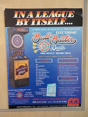 Merit Bull Buster Dart Game Flyer Original Magazine Pull Out Ad • $10.88