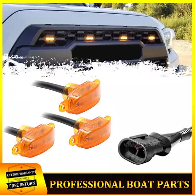 3x Amber Front Grille LED Lights Kit Universal 12V • $17.40