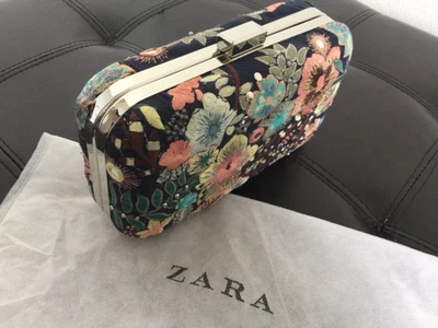 $80 • Buy NWT Zara Basic Collection Embroidery Embellished Beads Box Clutch Bag MINAUDIÈRE