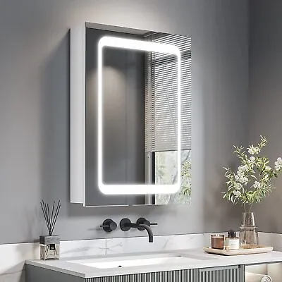 £98.90 • Buy Bathroom Mirror Cabinet With LED Lights Shaver Socket Demister Illuminated 600mm