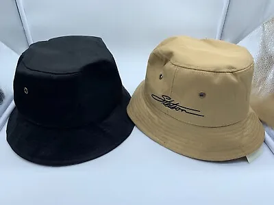 New Stetson  Delux100% Cotton Rain Bucket Hat Mens Black - Khaki Med / L / Xl • $14.99