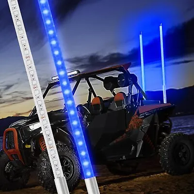 3FT Blue LED Whip Light For UTV ATV Accessories RZR Can-Am Polaris Antenna • $34.99