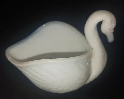 Vintage White Milk Glass Swan Open Back Figurine Trinket Dish- NO MAKER MARKS • $3.99