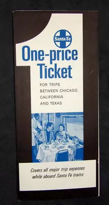 Santa Fe Railroad One Price Ticket Menu 1960 Brochure Chico • $9.99