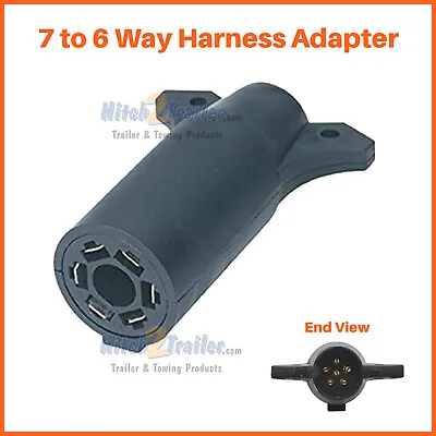(1) Trailer RV Boat Adapter 7 Way Round Blade To 6 Way Round Pin Connector 12V • $9.49