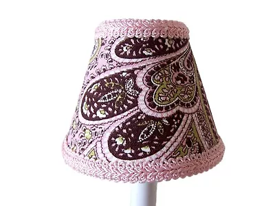 Baby Pink & Brown Paisley Chandelier Shade 5  Mini Lamp Sconce Shade Nursery • $5