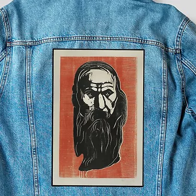 Edvard Munch  Head Of An Old Man With Beard  Painting Iron On Back Patch Print • £11.95
