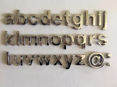 Chrome 3D Self-adhesive Website Letter Car Boot Door Sticker Auto Lower Case  • £1.49