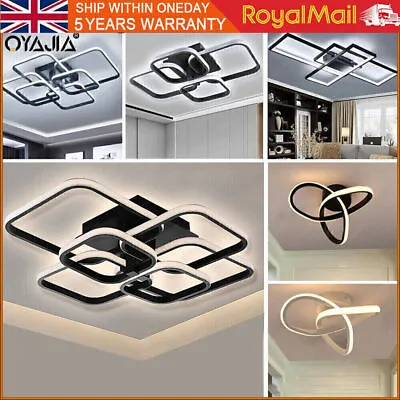 Modern LED Ceiling Light Chandelier Lamp Black Frame Living Room Pendant Lights • £43.99