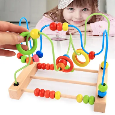 Bead Maze Toy Baby Toddlers Wooden Colorful Roller Coaster Educational Toys UK. • £22.19