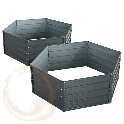 Greenfingers Garden Bed 2PCS 130X130X46CM Galvanised Steel Raised Planter • $86.43