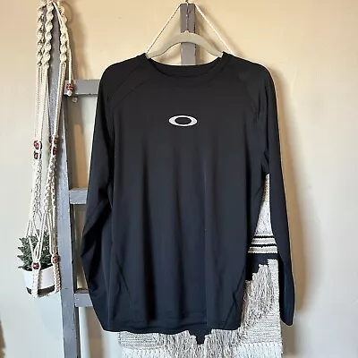 Oakley 1/4 Zip Shirt Mens Size L Black Long Sleeve Pullover #15 • $17.99