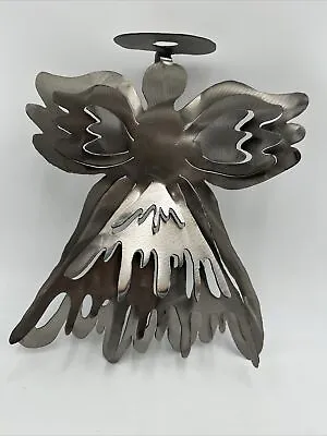 Vintage Hand Made 3D Silver Metal Cut Out Angel With Hanger. Super Rare!! (I) • $31.20