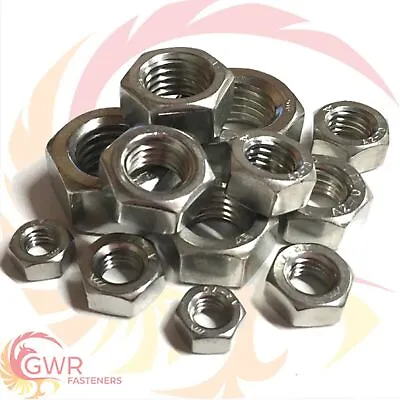 Hexagon Full Nuts A2 Stainless Steel M2 M2.5 M3 M4 M5 M6 M8 M10 M12 M14 M16 M20 • £64.25