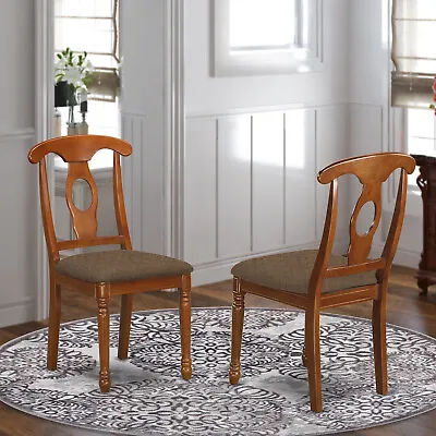 Set Of 6 Napoleon Dinette Kitchen Dining Chairs With Padded Seat In Saddle Brown • $528