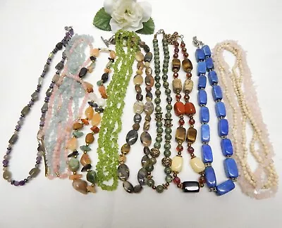 Semi Precious Stone Bead Necklace Lot - Vintage To Now Jewelry • $15.50