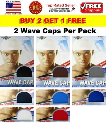 Men's Stocking Wave Cap Sports HeadWrap Pack Of 2 Caps Breathable Ultra Stretch • $6.79