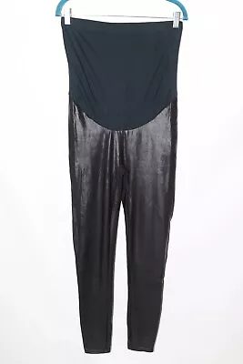 Spanx Mama Faux Leather Leggings Belly Band Size XL • $20.90