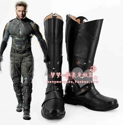$64.62 • Buy X-men Logan Wolverine James Logan Cosplay Shoes Boots Black Custom Made NO3186