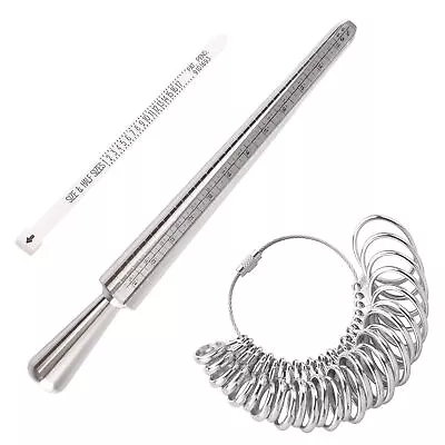 Ring Size Measuring Tool Metal Ring Mandrel Ring Sizer Guage Ring Measurements A • $13.92