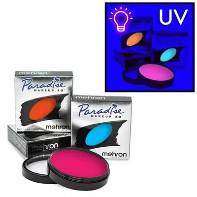 Mehron Paradise Makeup AQ Neon UV Glow Pro Size Face & Body Paint • $13.95