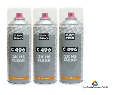 2K High Gloss HS Clear Coat Paint HB 496 Aerosol 400mL Touch Up Top Coat X 3 • $77