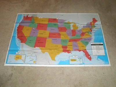 $5.99 • Buy Wall Map Of The United States, Texas Florida Etc., 39.4  X 27.5  Poster Size TT