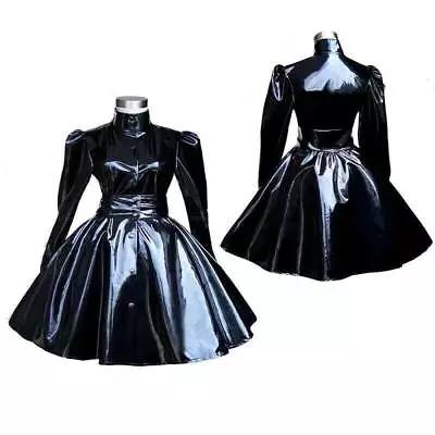 Girl Sissy Maid Black PVC Dress Cosplay Costume CD/TV Tailor-made • $65.08