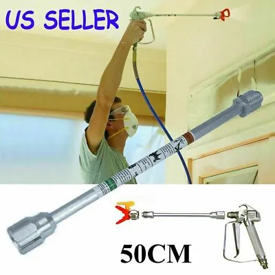 Airless Paint Spray Gun Extension Pole Sprayer Tip Rod Titan Wagner Tool 50cm • $9.59